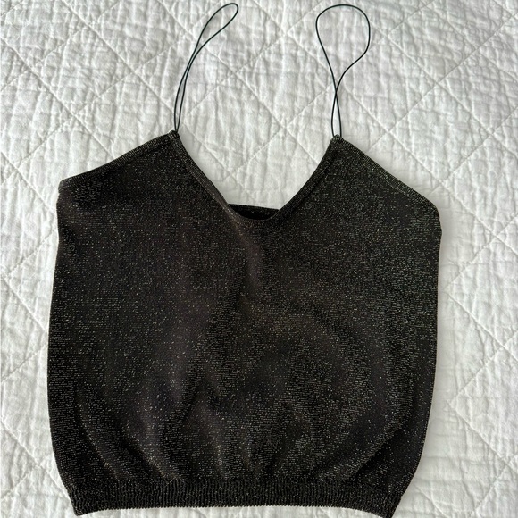 Free People Intimates Cropped Sparkle and Blue Tank Top - Picture 3 of 8